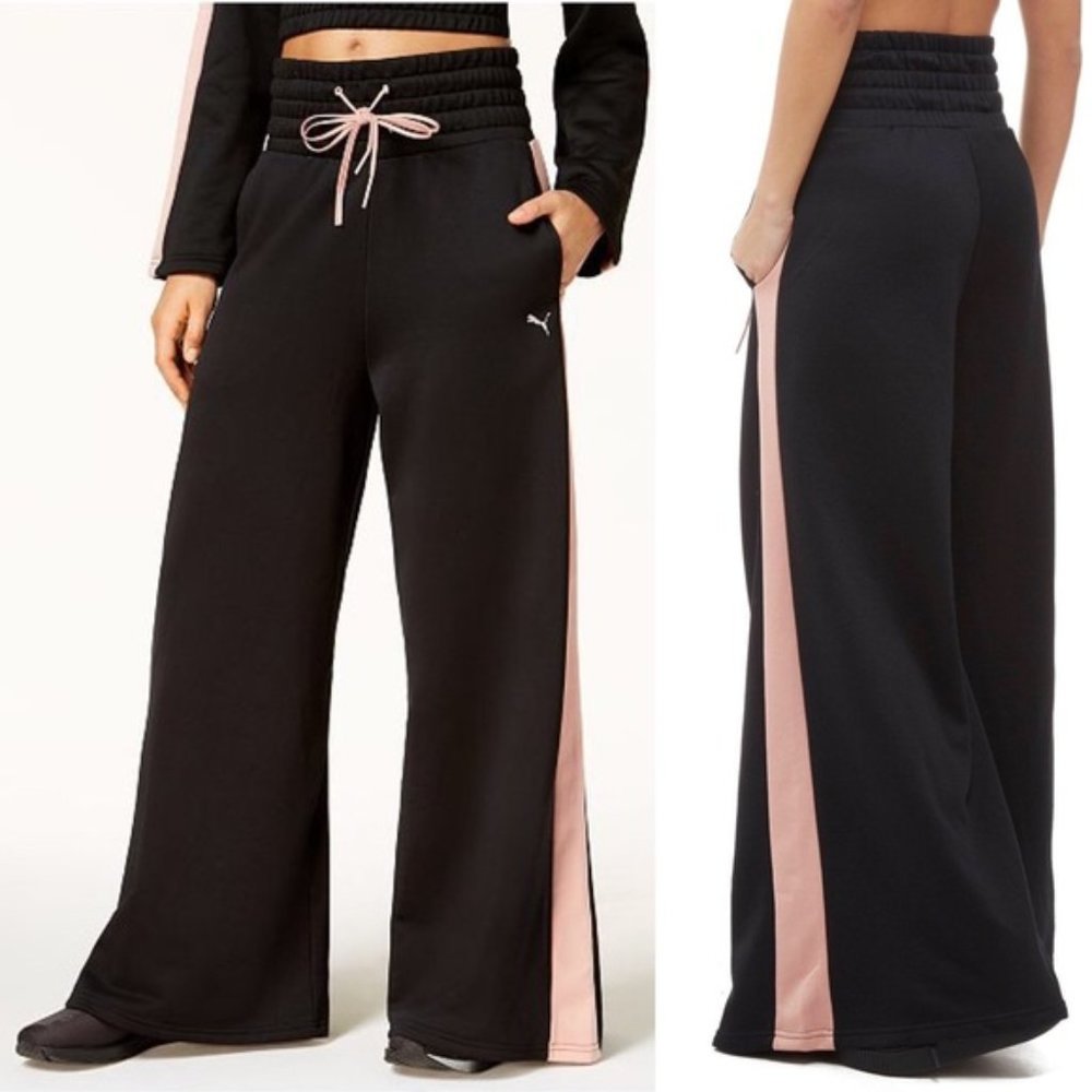 Puma En Pointe black wide leg oversize track pants